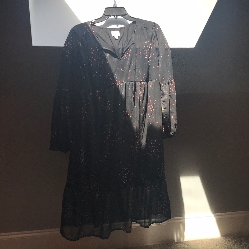 Black shiny dress